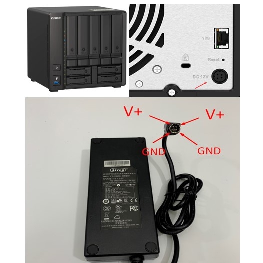 Adattatore CA 4 Pin Per NAS QNAP TS-653B E DS410 – Alimentatore CWT, Usato Ma Funzionante