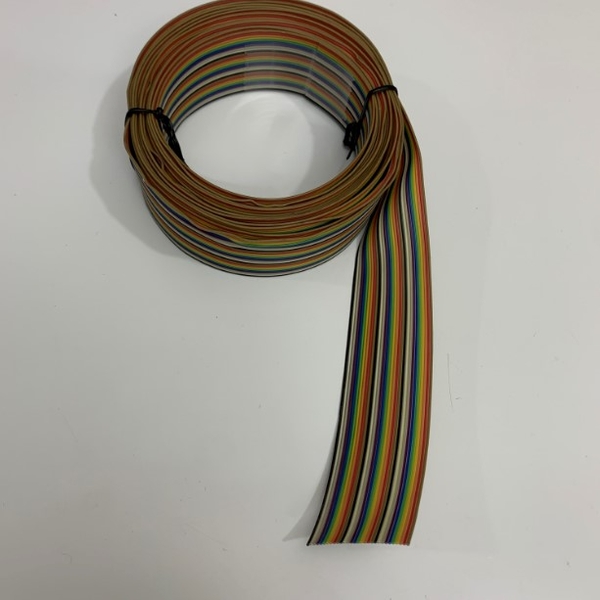 thumbnail interactive-video image 1 of 5 Meter 20-Way 1.27mm Pitch Rainbow IDC Flat Ribbon Cable – 1.27mm Pitch Conductor Wire 1 of 12