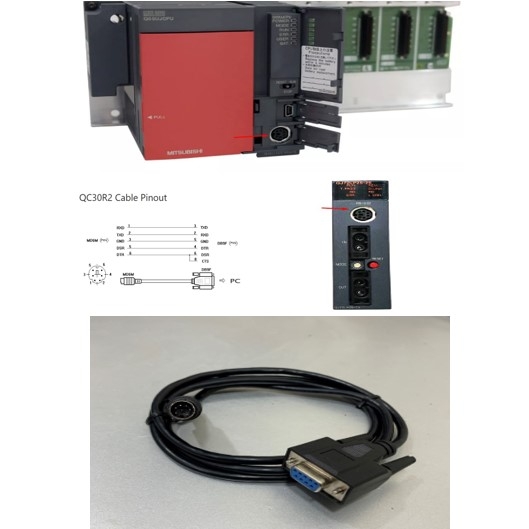 Cáp Lập Trình PLC Programming Cable Mitsubishi QC30R2 Dài 1M For PLC ...