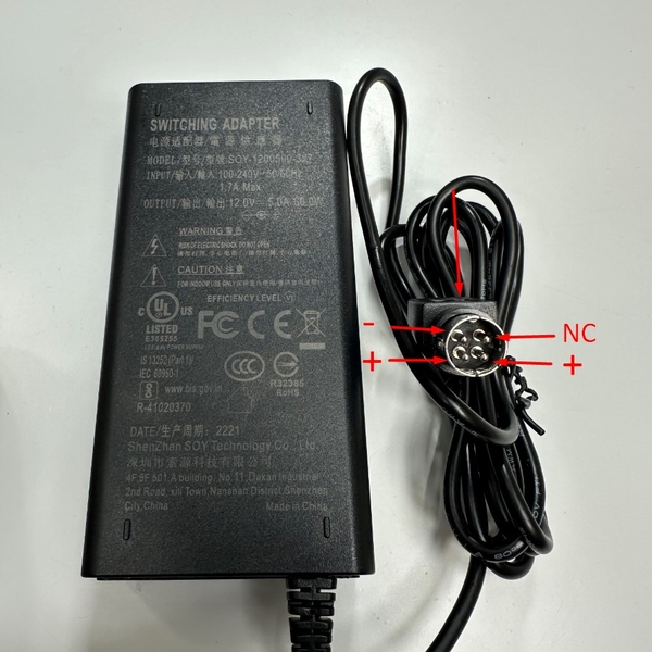 Adapter 12V 5A 60W SOY OEM Thay Thế GVE GM60-120500-F 12V 5A 60W ...