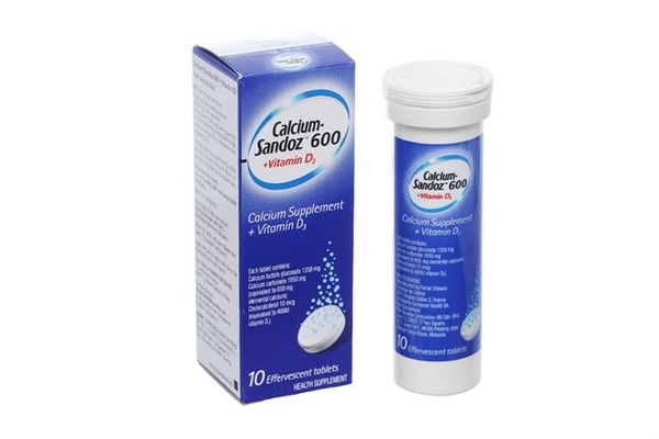 Viên sủi Calcium Sandoz 600 + Vitamin D3 10 viên