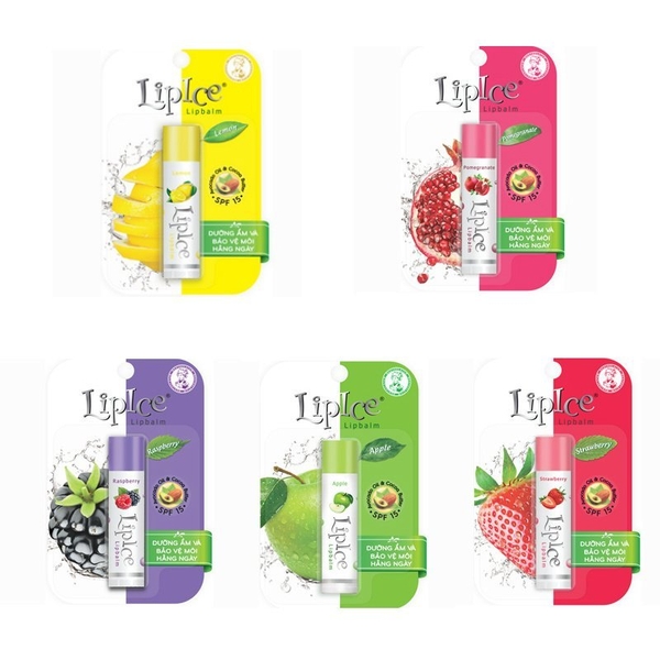 Son dưỡng không màu LipIce Lip balm có 5 mùi hương trái cây
