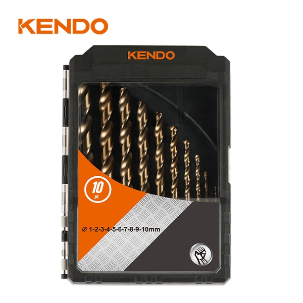 Bộ mũi khoan inox HSS-Co 10 cái (1-10mm) Kendo - 11603934