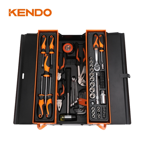 Bộ dụng cụ sửa chữa với 3 khai chứa 70 chi tiết Kendo - 90201