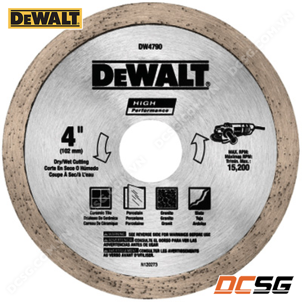 Lưỡi cắt gạch ướt 105mm DeWALT DW4790-B1