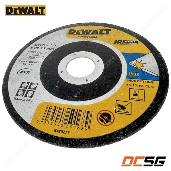 Đá Cắt Inox 125x1.2x22mm Dewalt DWA8063SIA