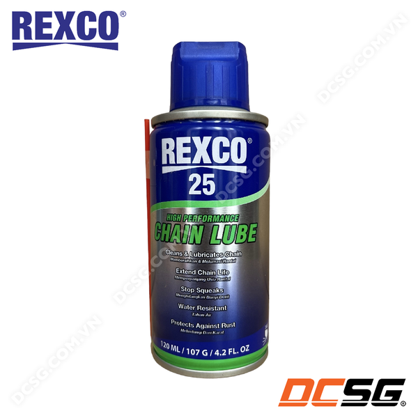 Chai xịt bôi trơn xích hiệu suất cao REXCO 25 CHAIN LUBE