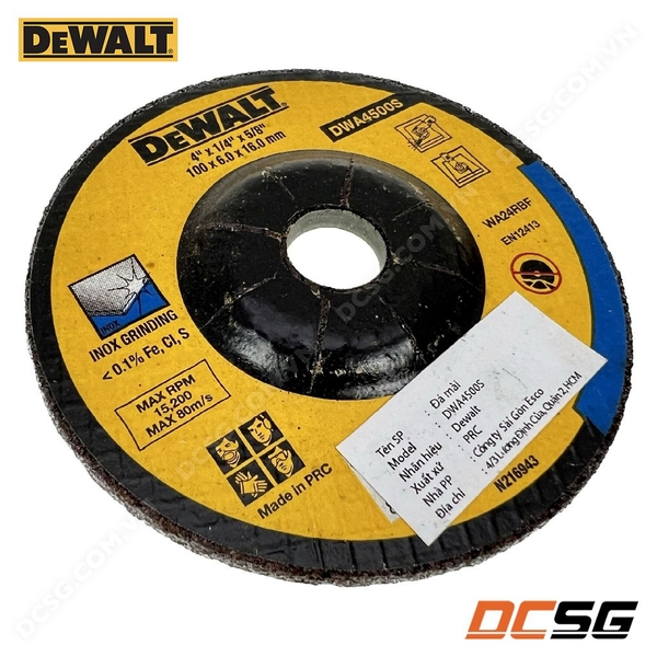 Đá mài Inox 100x6x16mm Dewalt DWA4500S-B1