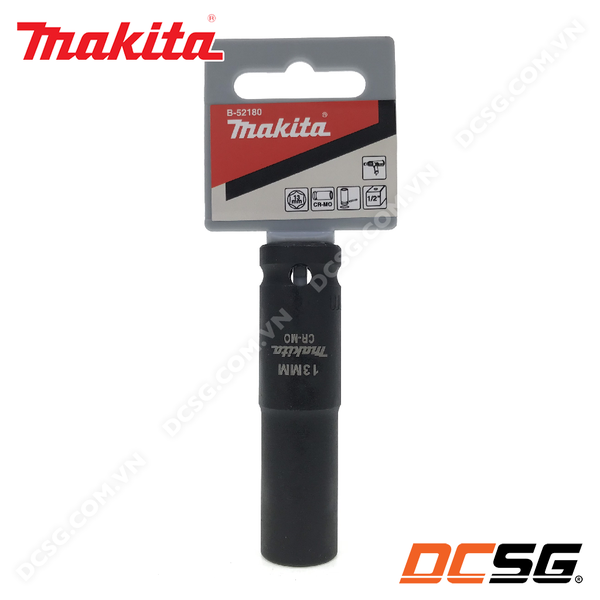 Đầu tuýp đen dài 81.5mm thép CR-MO cho máy siết bu lông 1/2 inch Makita