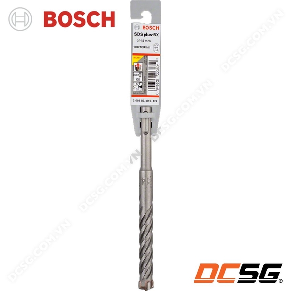 Mũi khoan bê tông hợp kim 4 cạnh SDS Plus-5X Bosch