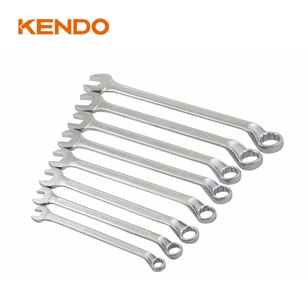 Bộ 8 cái cờ lê kết hợp 2 đầu vòng loại sâu và miệng bằng thép CrV (8-10-12-13-14-15-17-19mm) Kendo - 15201