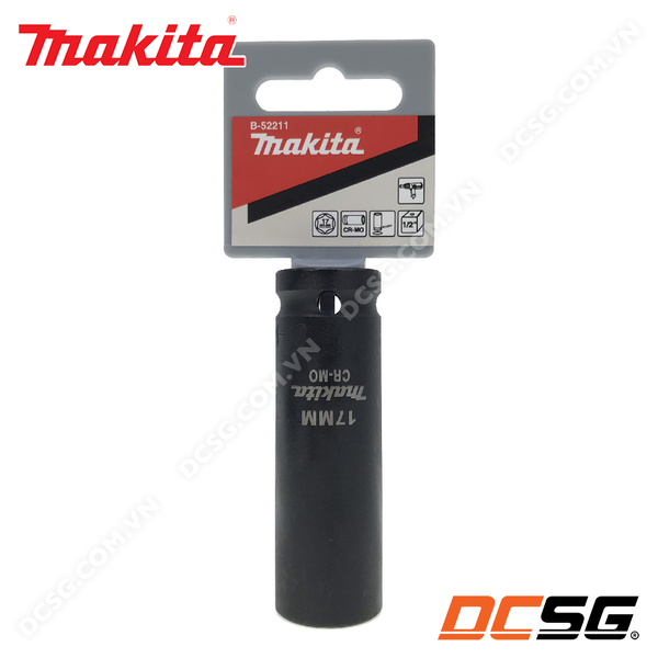 Đầu tuýp đen dài 81.5mm thép CR-MO cho máy siết bu lông 1/2 inch Makita