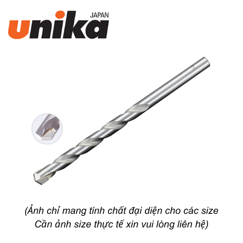 Mũi khoan tường, bê tông 3.8x85mm chuôi tròn Unika B3.8x85