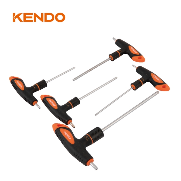 Bộ chìa khóa đầu hoa thị tay cầm chữ T chất liệu thép CrV (5 cái/ bộ) Kendo - 20780