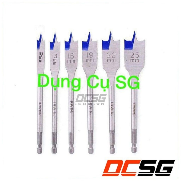Mũi khoét gỗ đuôi cá chuôi lục giác Irwin 10502826 (6 chi tiết/bộ)