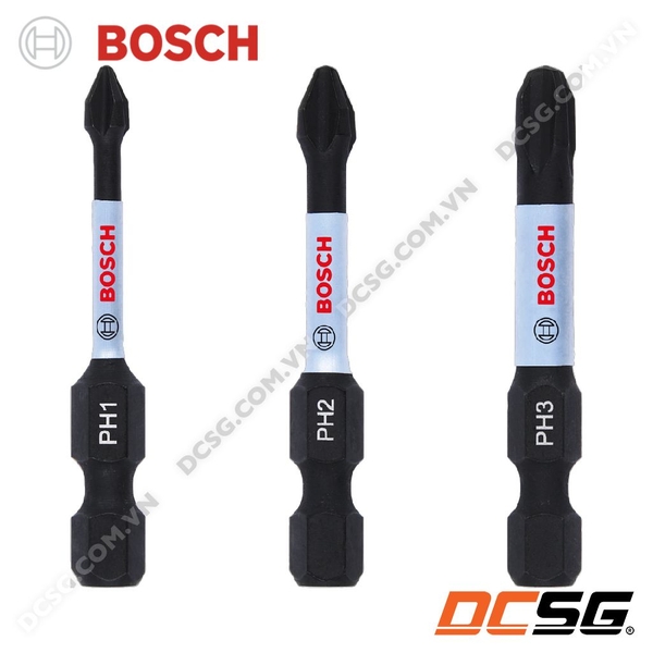 Bộ 3 đầu vặn vít Impact Control 50mm (PH1, PH2, PH3) Bosch 2608522491