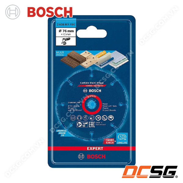 Đĩa cắt gỗ đa năng 76x10mm Expert Carbide Multi Wheel Bosch 2608901196