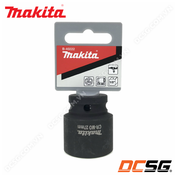 Đầu tuýp đen ngắn 6 cạnh thép CR-MO chuôi 1/2 inch Makita