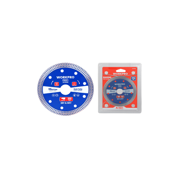 Lưỡi cưa đĩa cắt kim cương Turbo, răng lưới siêu mỏng Turbo 105x20x10mm Workpro WP405058