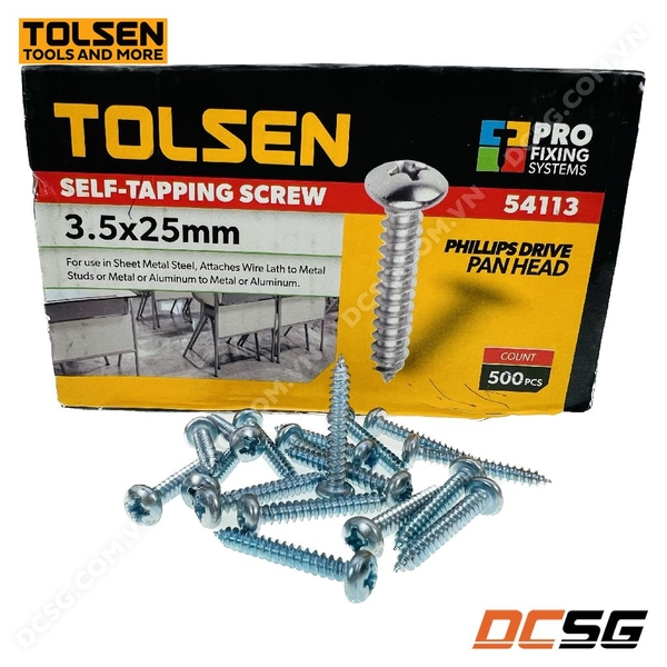 Ốc vít đầu tròn bề mặt mạ kẽm 3.5-4.8mm Tolsen