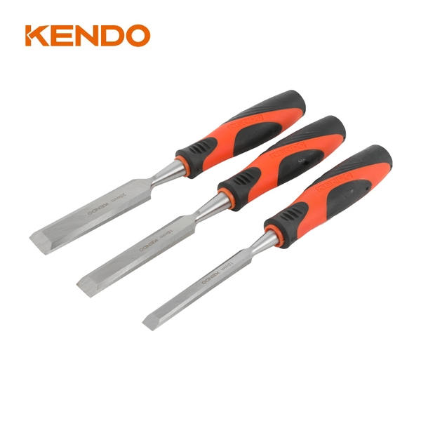 Bộ đục gỗ 3 cái tay cầm bọc nhựa Kendo -85121