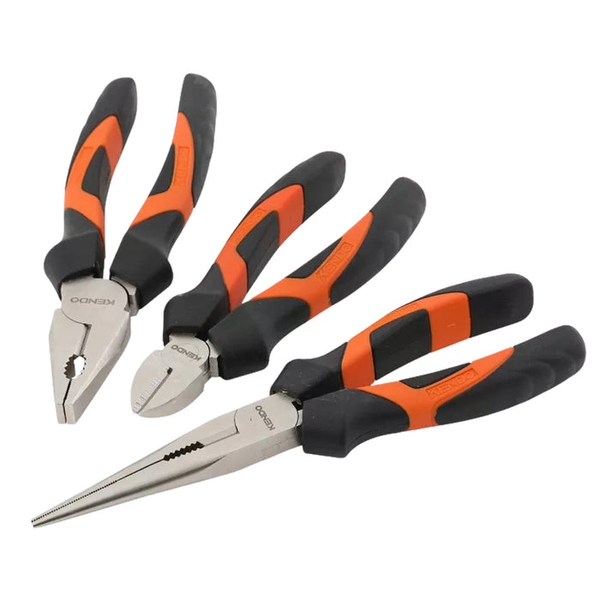 Bộ kìm 3 cái (kìm điện-cắt-nhọn) Kendo - 85101