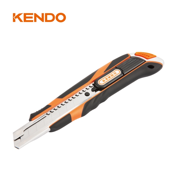 Dao rọc giấy 18mm lưỡi tự rút siêu an toàn Kendo - 30611
