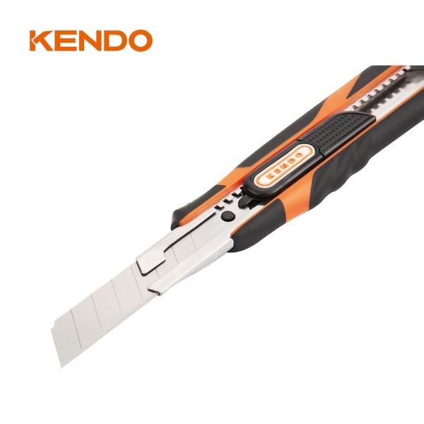 Dao rọc giấy 18mm lưỡi tự rút siêu an toàn Kendo - 30611