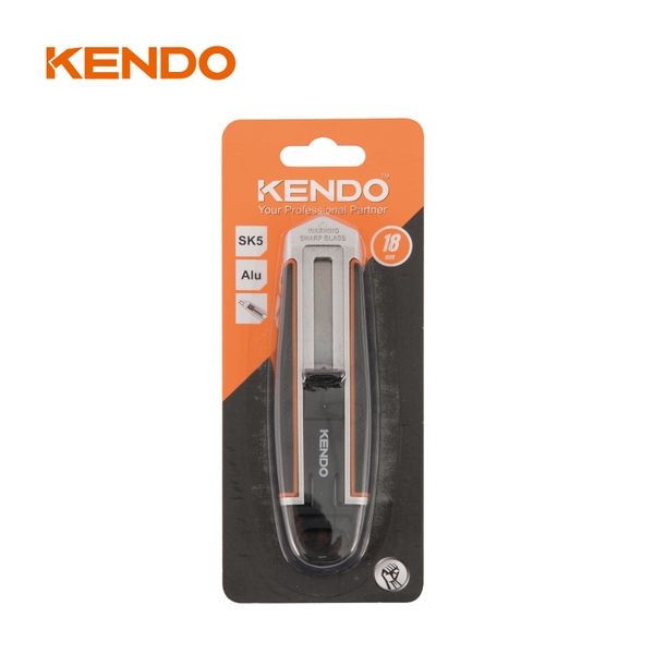 Dao rọc giấy 18mm lưỡi tự rút an toàn Kendo - 30923