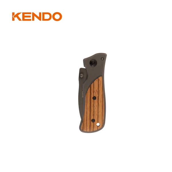 Dao tiện ích gấp gọn chất liệu thép không gỉ với tay cầm bọc gỗ 165mm Kendo - 30928