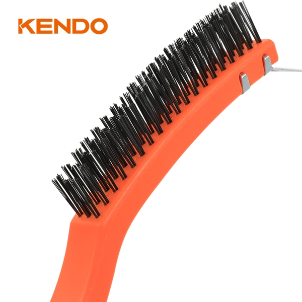 Bàn chải sợi thép 3x19 hàng kết hợp đầu sủi kích thước 14 inch 350mm Kendo - 31201