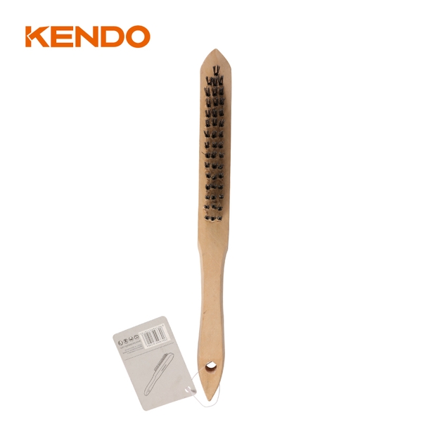 Bàn chải sắt sợi thép tay cầm gỗ 3×15 hàng Kendo - 31501