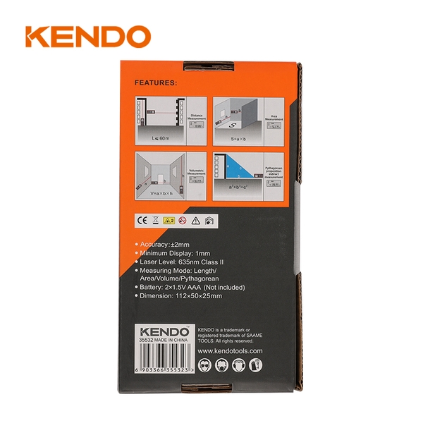Máy đo khoảng cách bằng laser 60m Kendo -35532
