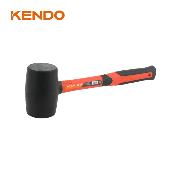 Búa cao su đầu đen 450g/ 160z tay cầm bằng sợi thủy tinh Kendo - 25502