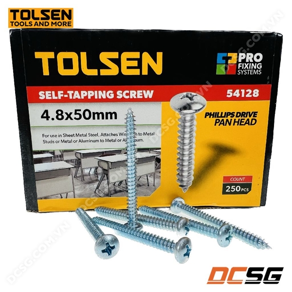 Óc vít đầu tròn bề mặt mạ kẽm 3.5-4.8mm Tolsen