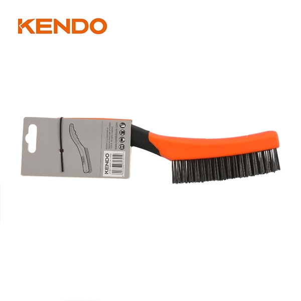 Bàn chải sợi thép 4x16 hàng tay cầm nhựa mềm kích thước 10 inch 250mm Kendo - 31301