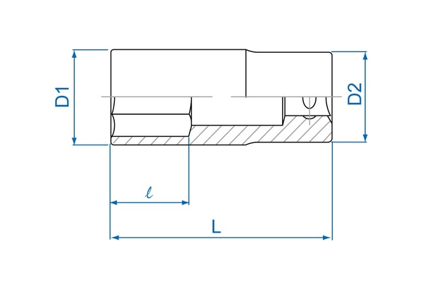 Đầu tuýp xi bạc 17x77mm chuôi 1/2