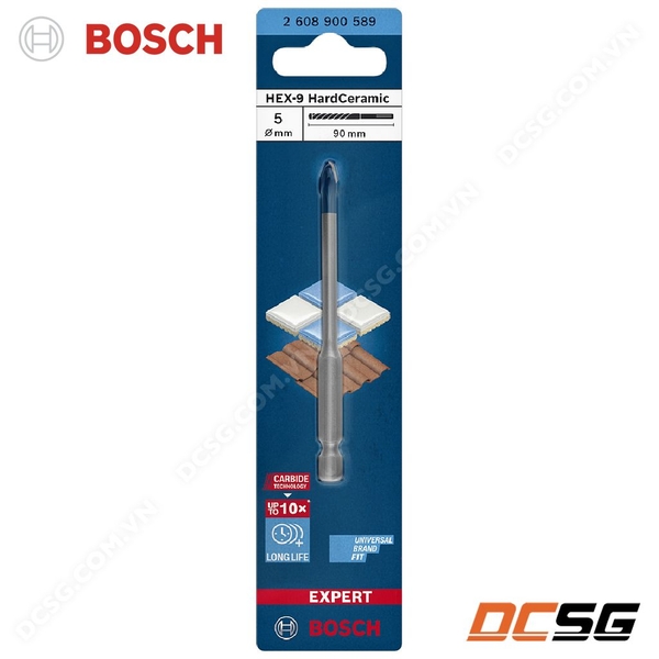 Mũi khoan gạch cứng chuôi lục giác HEX-9 BOSCH