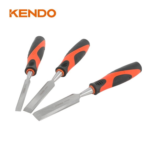 Bộ đục gỗ 3 cái tay cầm bọc nhựa Kendo -85121