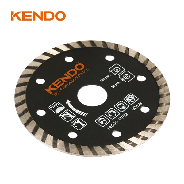 Đá cắt kim cương vành Turbo 105×20/16mm Kendo - 61211012