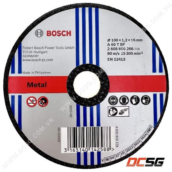 Đá cắt sắt 100x1.2x16mm A60TBF BOSCH 2608600266