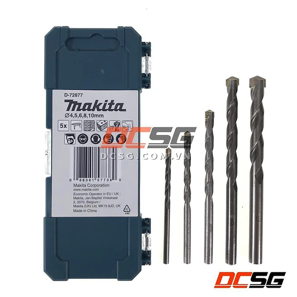Bộ mũi khoan T.C.T chuôi thẳng (5 Cái/ bộ) Makita D-72877