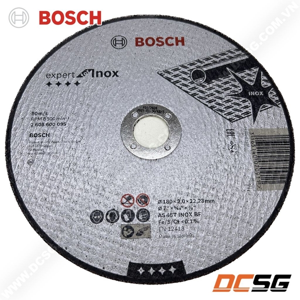 Đá cắt inox 180x2x22.2mm Bosch expert for inox 2608600095