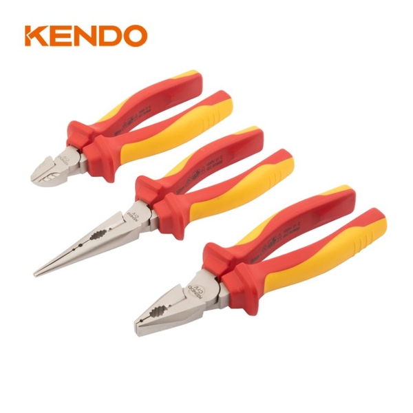 Bộ kìm cách điện 1000V 3 cái (kìm điện-cắt-nhọn) Kendo - 85134