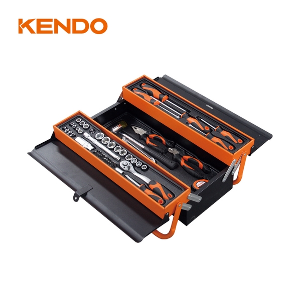 Bộ dụng cụ sửa chữa với 3 khai chứa 70 chi tiết Kendo - 90201