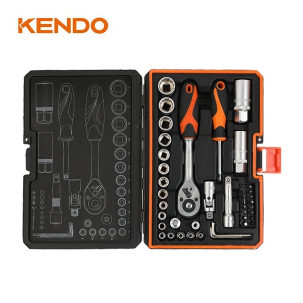 Bộ dụng cụ sửa chữa 1/4 inch và 3/8 inch 45 chi tiết Kendo - 90591