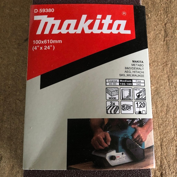 Nhám băng 100x610mm, cỡ hạt 120 Makita D-59380 (3 Cái/bộ)