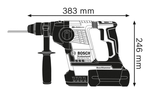 Máy khoan búa kiểu xoay dùng pin với mũi SDS plus Bosch GBH 36 V-LI Plus