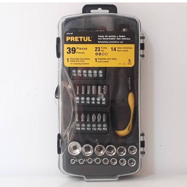 Bộ đầu khâu và mũi vít Pretul 23971 (39 chi tiết)