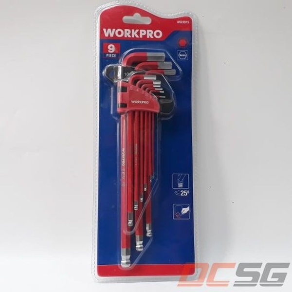 Bộ lục giác đầu bi hệ mét Workpro W022015 (9 chi tiết)